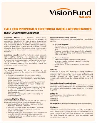 Call for proposals: Electric installation service 