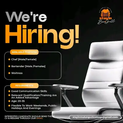 Multiple Positions — Chef, Bartender & Waitress